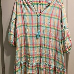 Colorful Plaid Tunic Dress